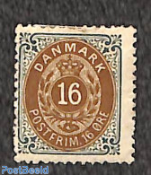 Denmark 1875 16ö, Perf. 12.75, Stamp Out Of Set, Unused (hinged) - Ongebruikt