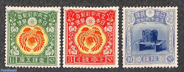 Japan 1916 Declaration Of Hirohito As Crownprince 3v, Unused (hinged), History - Kings & Queens (Royalty) - Nuovi