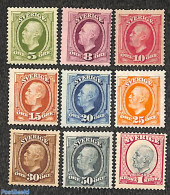 Sweden 1891 Definitives 9v, Unused (hinged) - Unused Stamps