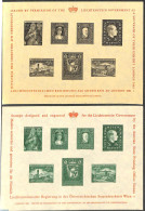 Liechtenstein 1961 London Exposition Sheets (black And Green), No Postal Value, Mint NH, Stamps On Stamps - Neufs