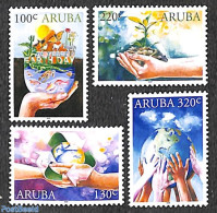 Aruba 2020 Environment Protection 4v, Mint NH, Nature - Various - Environment - Globes - Protección Del Medio Ambiente Y Del Clima