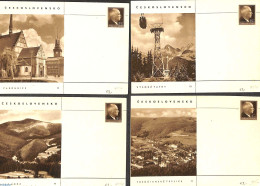 Czechoslovkia 1948 Lot With 4 Illustrated Postcards, Unused Postal Stationary - Cartas & Documentos