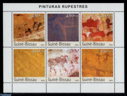 Guinea Bissau 2003 Cave Paintings 6v M/s, Mint NH, History - Nature - Archaeology - Art - Cave Paintings - Archeologie