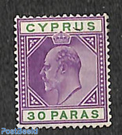 Cyprus 1904 30p, WM Multiple CA, Stamp Out Of Set, Unused (hinged) - Nuovi