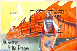 Liberia 2001 St George & The Dragon S/s, Mint NH, Art - Fairytales - Verhalen, Fabels En Legenden