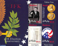 Maldives 2010 John F. Kennedy 4v M/s, Mint NH, History - American Presidents - Politicians - Maldive (1965-...)