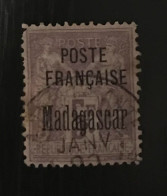 Timbre Oblitéré Madagascar 5 F. De 1895 - Oblitérés