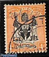 Nyasaland 1895 4d, Without WM, Used, Stamp Out Of Set, Used Stamps, History - Coat Of Arms - Nyassaland (1907-1953)