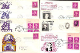 United States Of America 1948 Harlan Fiske Stone 8 Different FDC's, First Day Cover, Various - Justice - Covers & Documents