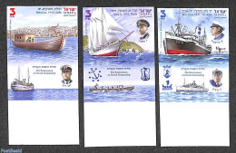 Israel 2012 The Renaissance Of Jewish Seamanship 3v, Imperforated, Mint NH, Transport - Ships And Boats - Neufs (avec Tabs)