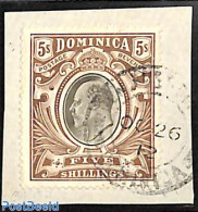 Dominica 1908 5sh, WM Mult Crown CA, Used On Paper, Used Stamps - República Dominicana