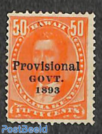Hawaii 1893 50c, Stamp Out Of Set, Unused (hinged) - Hawai