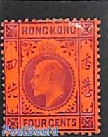 Hong Kong 1904 4c, WM Multiple CA, Stamp Out Of Set, Unused (hinged) - Neufs