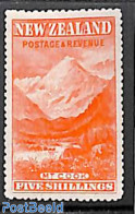 New Zealand 1898 5sh, Perf. 15, MNH (fingerprint On Gum), Mint NH, Sport - Mountains & Mountain Climbing - Ongebruikt