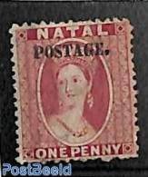 Natal 1869 POSTAGE. Overprint 1d, Unused (hinged) - Natal (1857-1909)