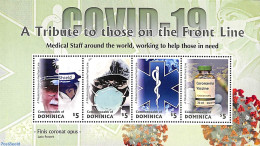 Dominica 2020 Covid-19 4v M/s, Mint NH, Health - Health - Corona/Covid19 - Dominicaanse Republiek