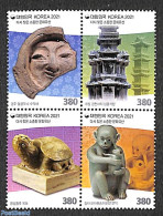 Korea, South 2021 Repatriated Cultural Heritage 4v [:::] Or [+], Mint NH, Nature - Monkeys - Turtles - Art - Ceramics .. - Porcellana