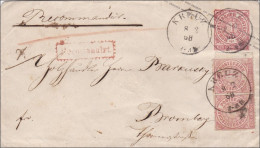 NDP: Ganzsachenumschlag Von Kreuz Nach Bromberg 1868 - Cartas & Documentos