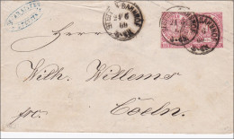 NDP: Ganzsachenumschlag Von Stettin Nach Coeln 1869 - Storia Postale