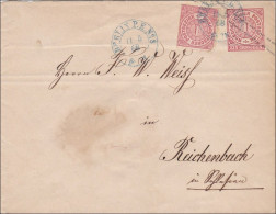 NDP: Ganzsachenumschlag Von Berlin PE08 Nach Reichenbach 1868 - Storia Postale