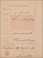 Preussen: Einlieferungsschein Von Schiefbahn 1878 - Other & Unclassified