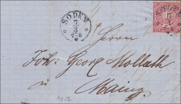 Thurn Und Taxis: Brief Von Soden Nach Mainz 1869 Mit Text - Lettres & Documents