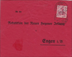 Württemberg: Bahnpost Hegauer Zeitung Nach Engen I.B. - Lettres & Documents