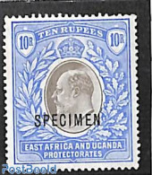 Kenia 1903 10R, WM Crown-CC, SPECIMEN, Unused (hinged) - Autres & Non Classés