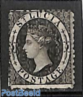 Saint Lucia 1864 1c, Perf. 12.5, Stamp Out Of Set, Without Gum, Unused (hinged) - St.Lucie (1979-...)