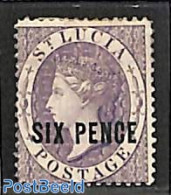 Saint Lucia 1881 SIX PENCE, Stamp Out Of Set, Unused (hinged) - St.Lucia (1979-...)