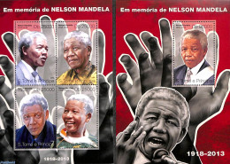Sao Tome/Principe 2014 Nelson Mandela 2 S/s, Mint NH, History - Politicians - Nelson Mandela - Sao Tomé Y Príncipe