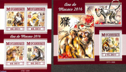 Mozambique 2015 Monkeys 2 S/s, Mint NH, Nature - Animals (others & Mixed) - Monkeys - Mozambique
