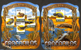 Mozambique 2015 Crocodiles 2 S/s, Mint NH, Nature - Crocodiles - Reptiles - Mozambique