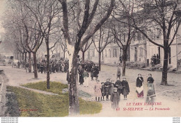 J21-81) SAINT SULPICE (TARN) LA PROMENADE  - ( ANIMEE - HABITANTS - COLORISEE - 2 SCANS ) - Saint Sulpice