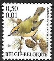 Belgium - MNH ** BUZIN -  0.50 BEF - 0.01 €  / 2001 : Goudhaan - Goldcrest  -  Regulus Regulus - Pájaros Cantores (Passeri)