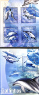 Mozambique 2013 Dolphins 2 S/s, Mint NH, Nature - Sea Mammals - Mosambik