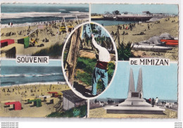 J28-40) MIMIZAN - SOUVENIR - LES JEUX DE PLAGE - LE RESINIER - PLAGE DU COURANT - MONUMENT LES AILES  - ( 2 SCANS ) - Mimizan Plage