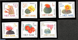 Vietnam 1985 Cactus Flowers 7v, Imperforated, Mint NH, Nature - Cacti - Flowers & Plants - Cactus
