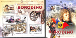 Mozambique 2012 Battle Of Borodino 2 S/s, Mint NH, History - Nature - Napoleon - Horses - Napoleone