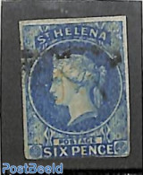 Saint Helena 1856 6d, Used, Tiny Thin Spot, Short Bottom Margin, Used Stamps - Sint-Helena