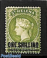 Saint Helena 1884 ONE SHILLING On 6d, Stamp Out Of Set, Unused (hinged) - Sainte-Hélène