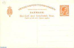 Denmark 1915 Reply Paid Postcard 10/10o, Unused Postal Stationary - Covers & Documents
