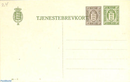 Denmark 1920 On Service Postcard 3o+5o, 50-S, Unused Postal Stationary - Covers & Documents