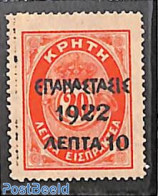Greece 1923 10L On 20L, Stamp Out Of Set, Unused (hinged) - Ongebruikt