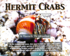 Saint Vincent 2021 Hermit Crabs S/s, Mint NH, Nature - Crabs And Lobsters - St.Vincent (1979-...)