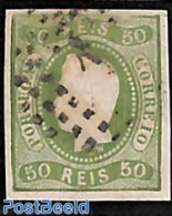 Portugal 1866 50R, Green, Used, Used Stamps - Gebruikt