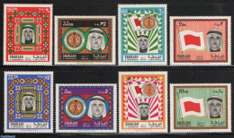 Sharjah 1968 On Service 8v Sheikh Khalid, Mint NH, History - Flags - Sharjah