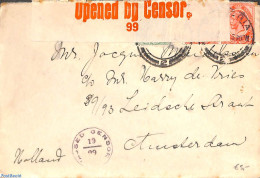 South Africa 1918 Censored Letter To Holland, Postal History, Censored Mail - Covers & Documents