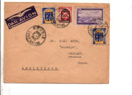 ALGERIE AFFRANCHISSEMENT COMPOSE SUR LETTRE AVION DE BOUGIE POUR L'ANGLETERRE 1949 - Cartas & Documentos
