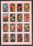 Umm Al-Quwain 1972 Flowers 16 V M/s, Imperforated, Mint NH, Nature - Flowers & Plants - Orchids - Umm Al-Qiwain